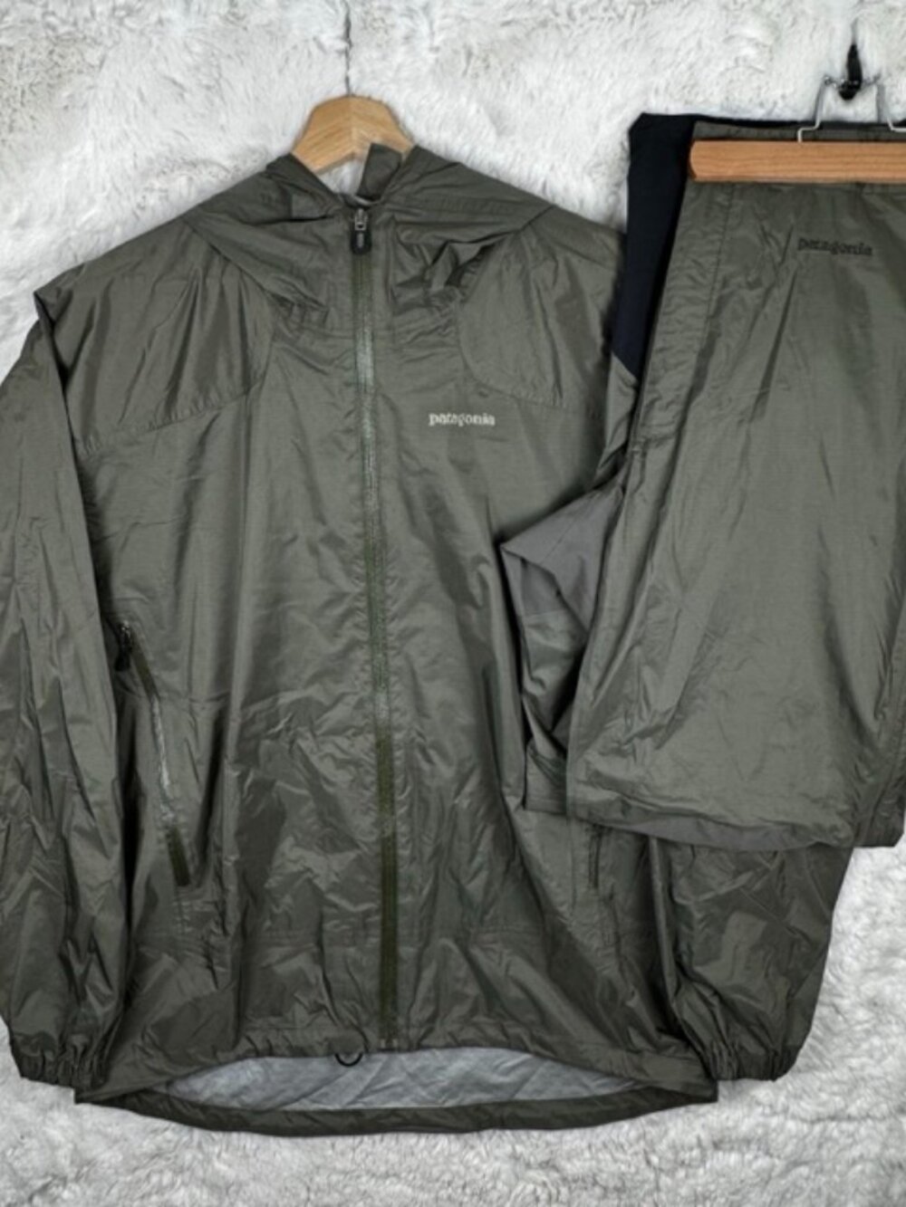 Patagonia MARS Rain Shadow Jacket and Pants Set Alpha Green SOF PCU Size L 34"